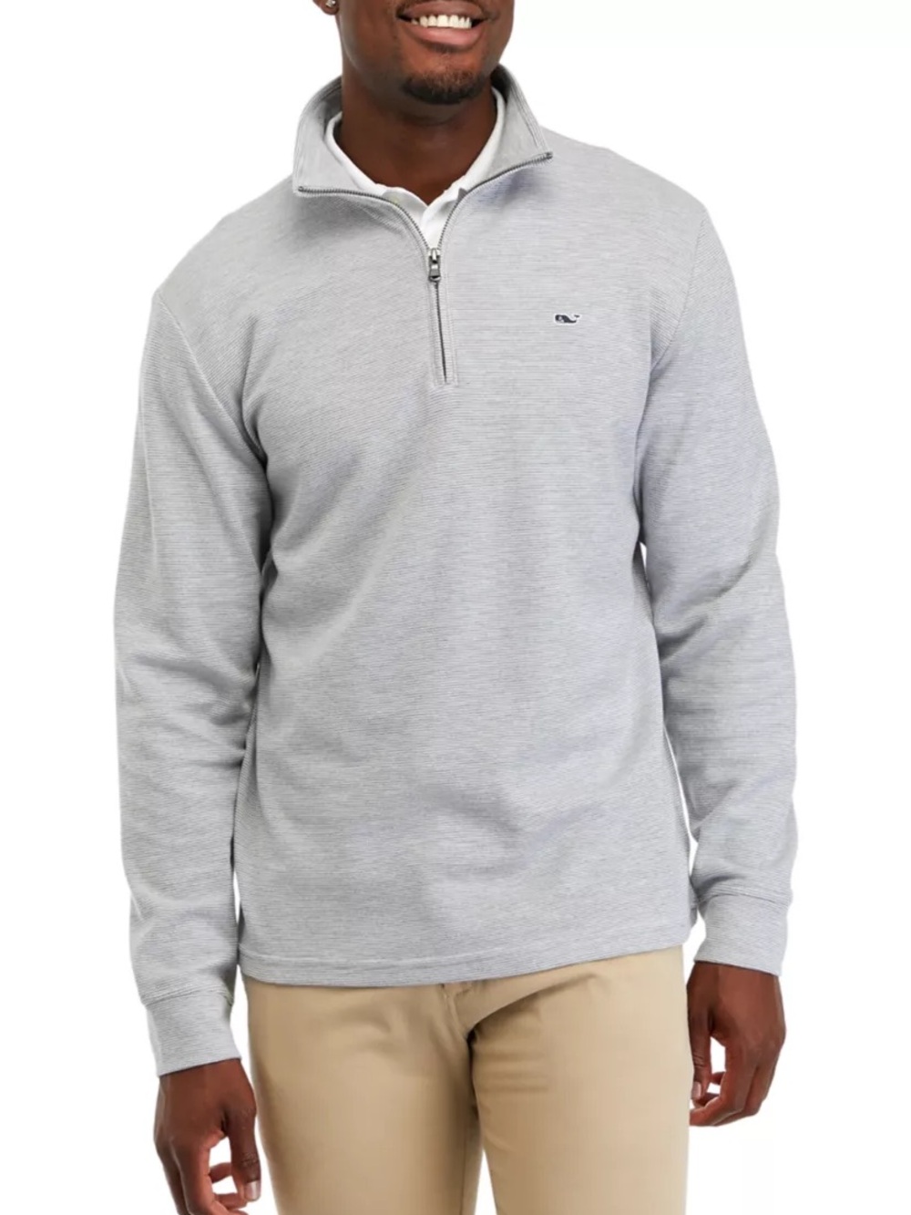 NWOT Vineyard Vines Men's Saltwater Quarter Zip Sweatshirt Cream White Large